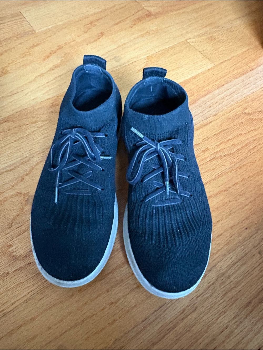 Knit Lace-Up Sneakers - Black